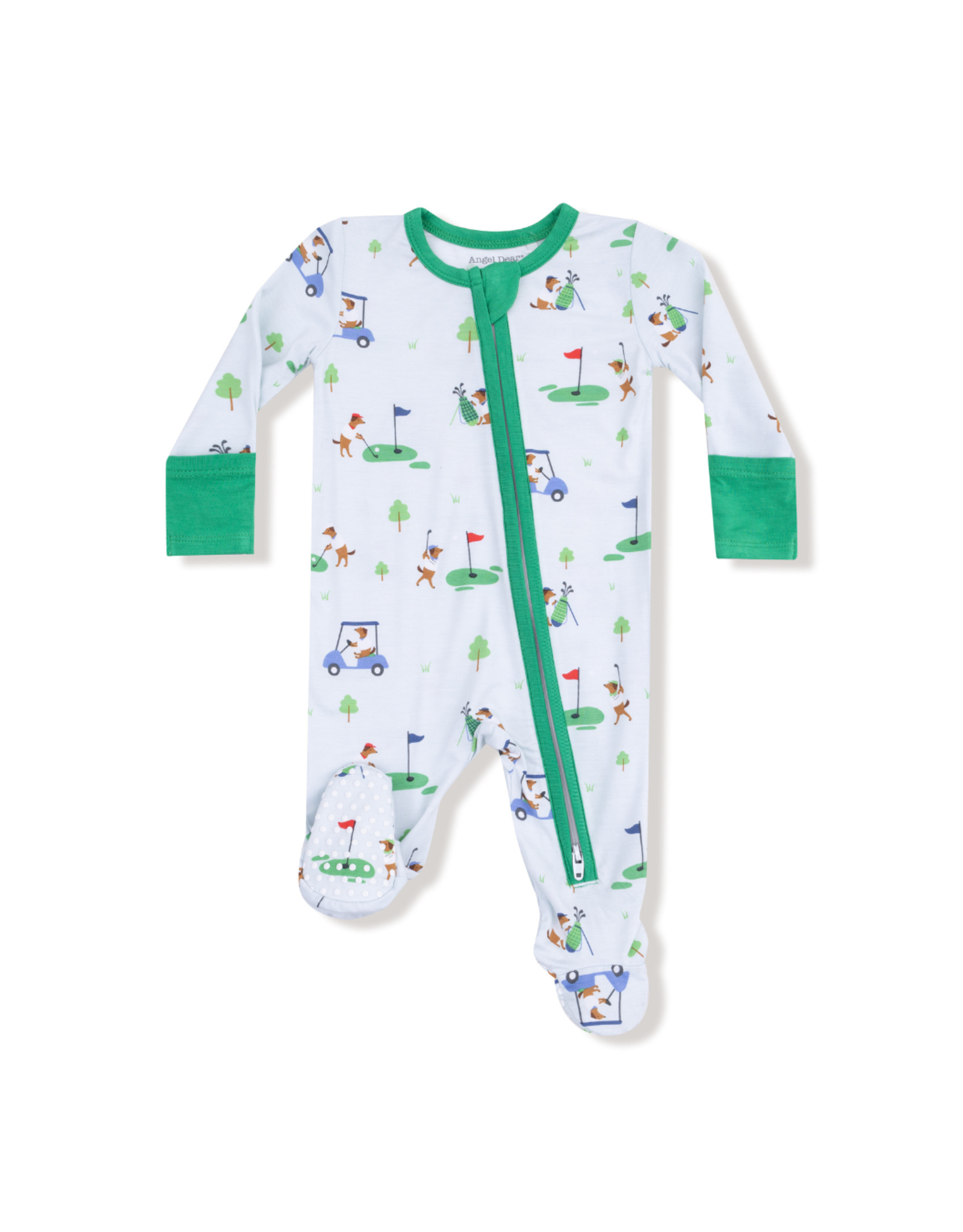 Angel Dear Dog Gone Gold Blue- 2 Way Zip Footie