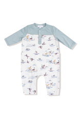 Angel Dear Migrating Mallards Romper With Contrast Sleeves