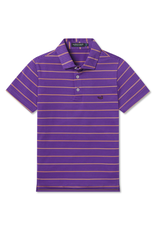 Southern Marsh Gridiron Stripe Performance Polo Purple/Yellow