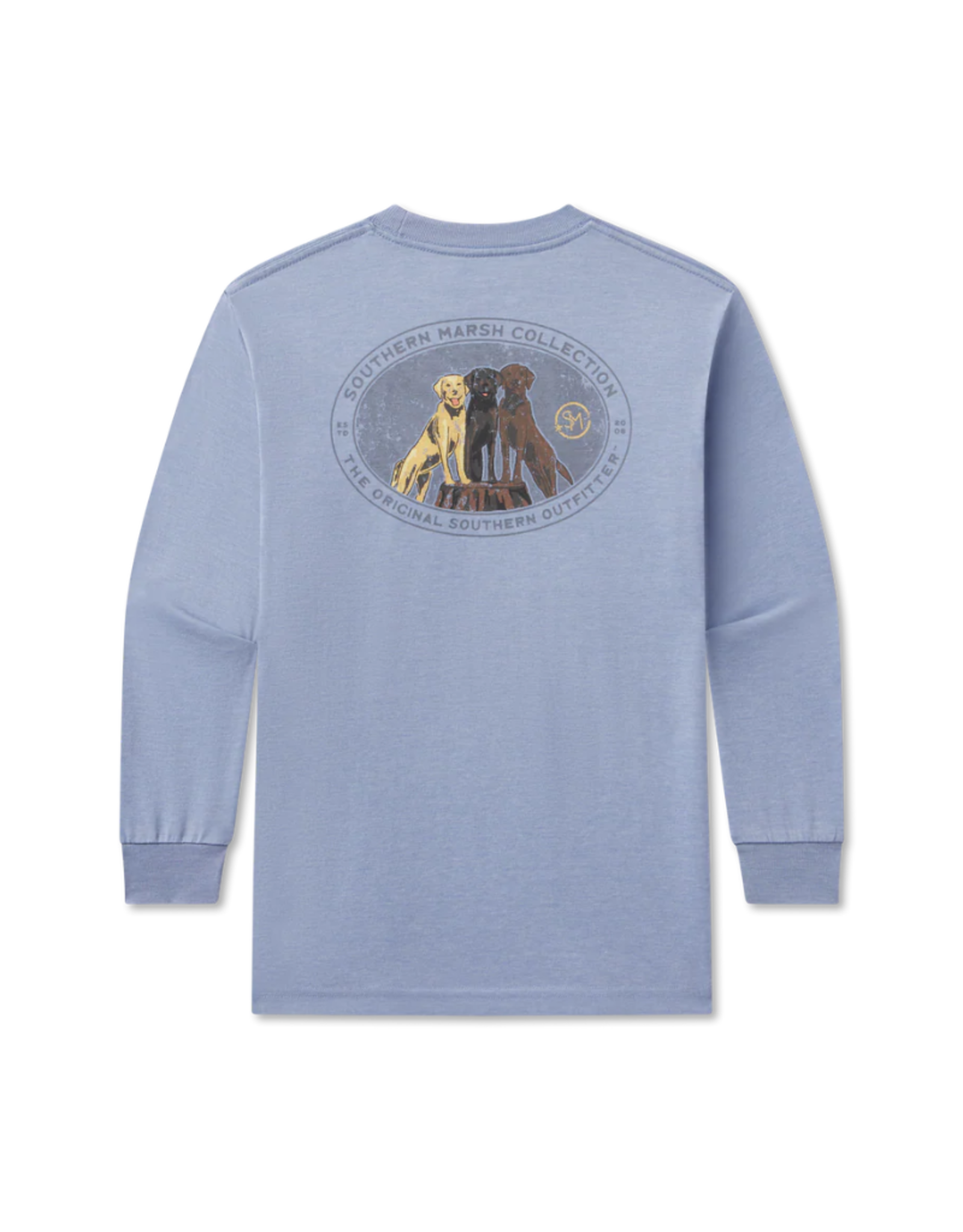 Southern Marsh Youth LS SEAWASH Tee - Lab Trio Washed Blue