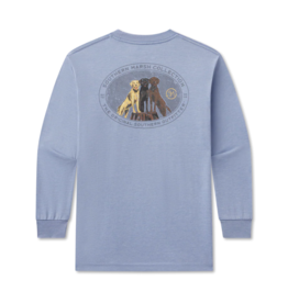 Southern Marsh Youth LS SEAWASH Tee - Lab Trio Washed Blue