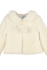 Luli & Me Cozy Fuzzy Coat, Ivory