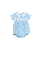 Magnolia Baby Emily and Ethan Smk Collared Bubble, Blue