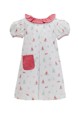 Krewe Kids Cheery Christmas Pleat Pocket Dress