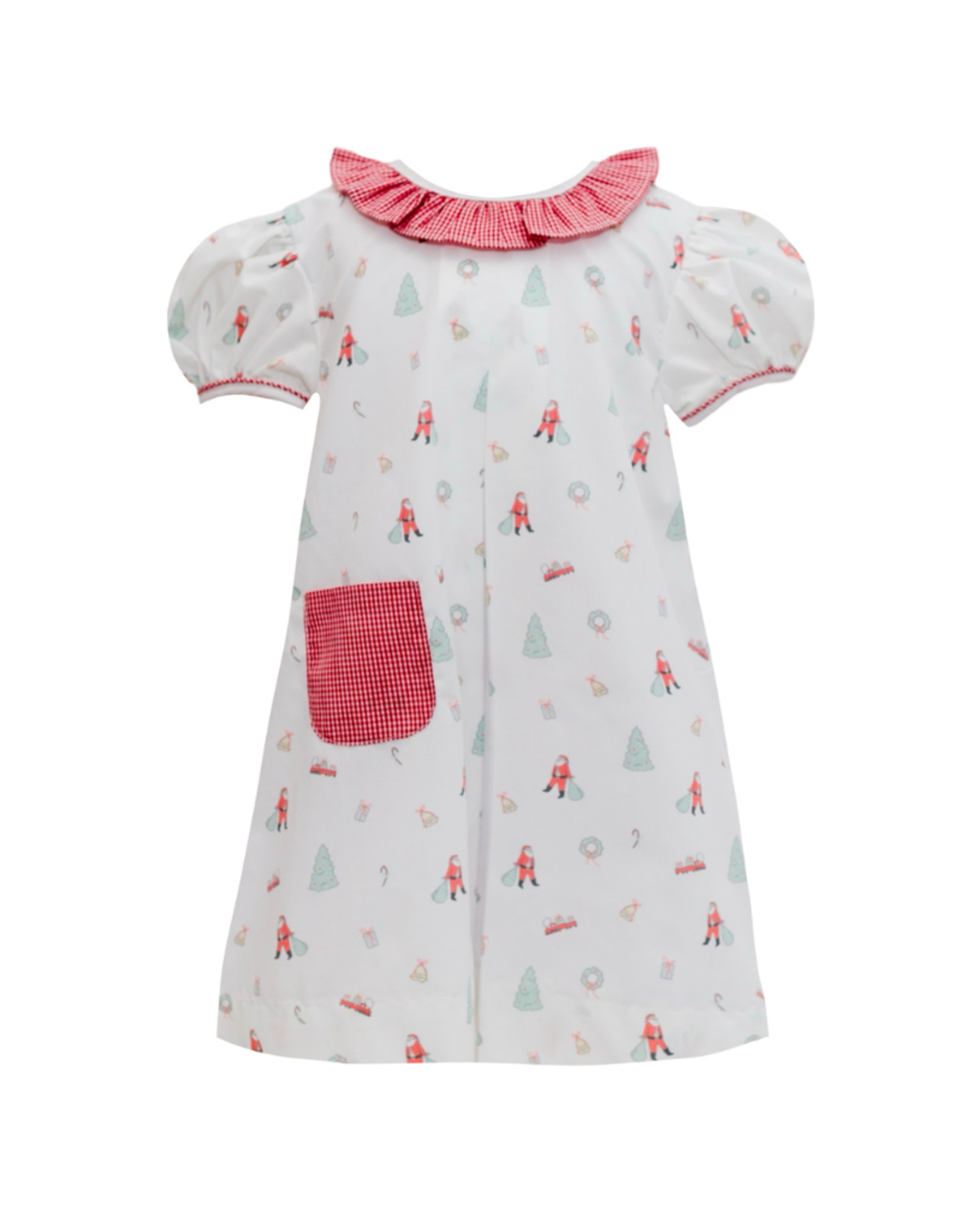 Krewe Kids Cheery Christmas Pleat Pocket Dress