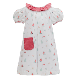 Krewe Kids Cheery Christmas Pleat Pocket Dress