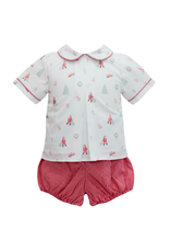 Krewe Kids Cheery Christmas Pleat Boy Short Set