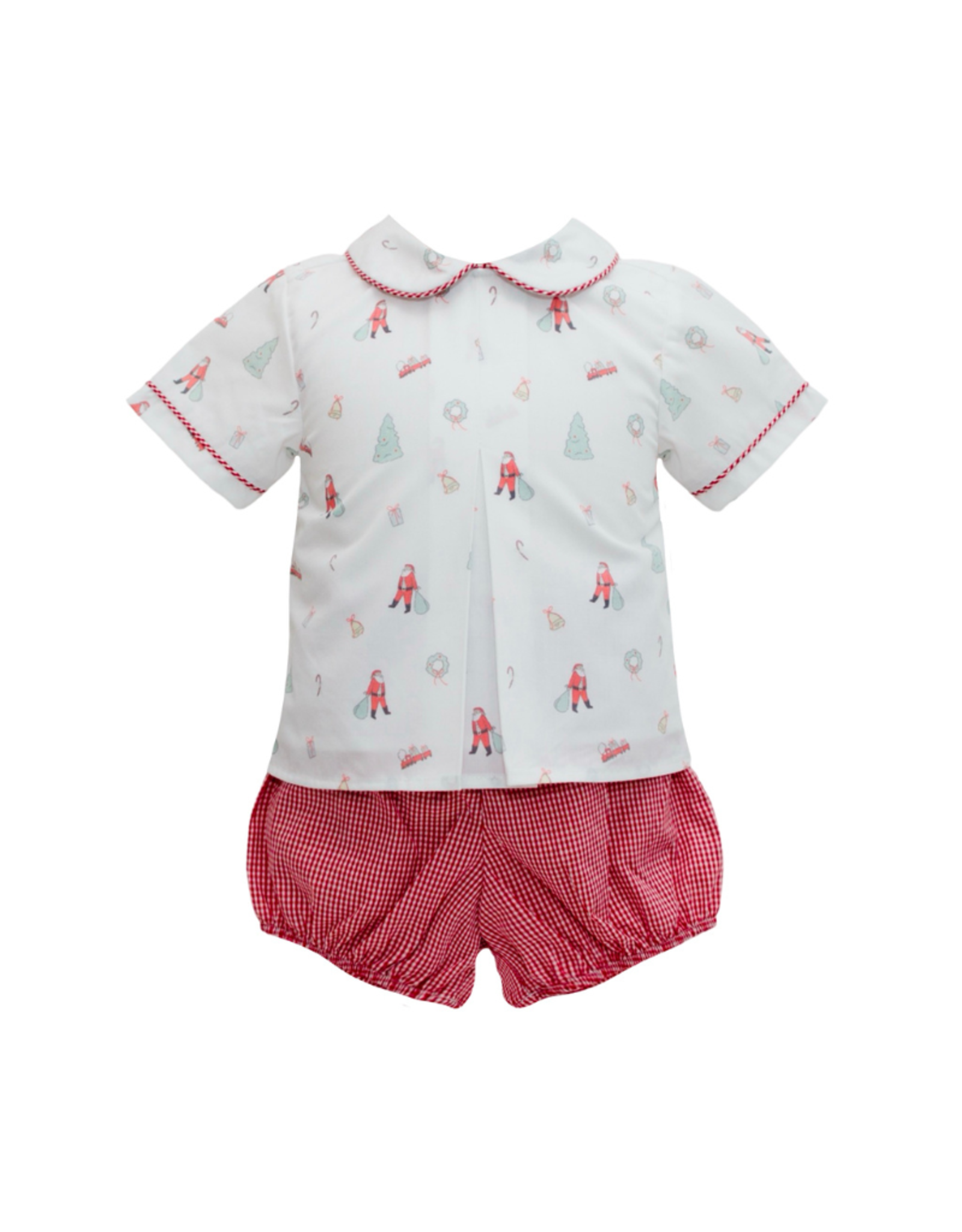 Krewe Kids Cheery Christmas Pleat Boy Short Set