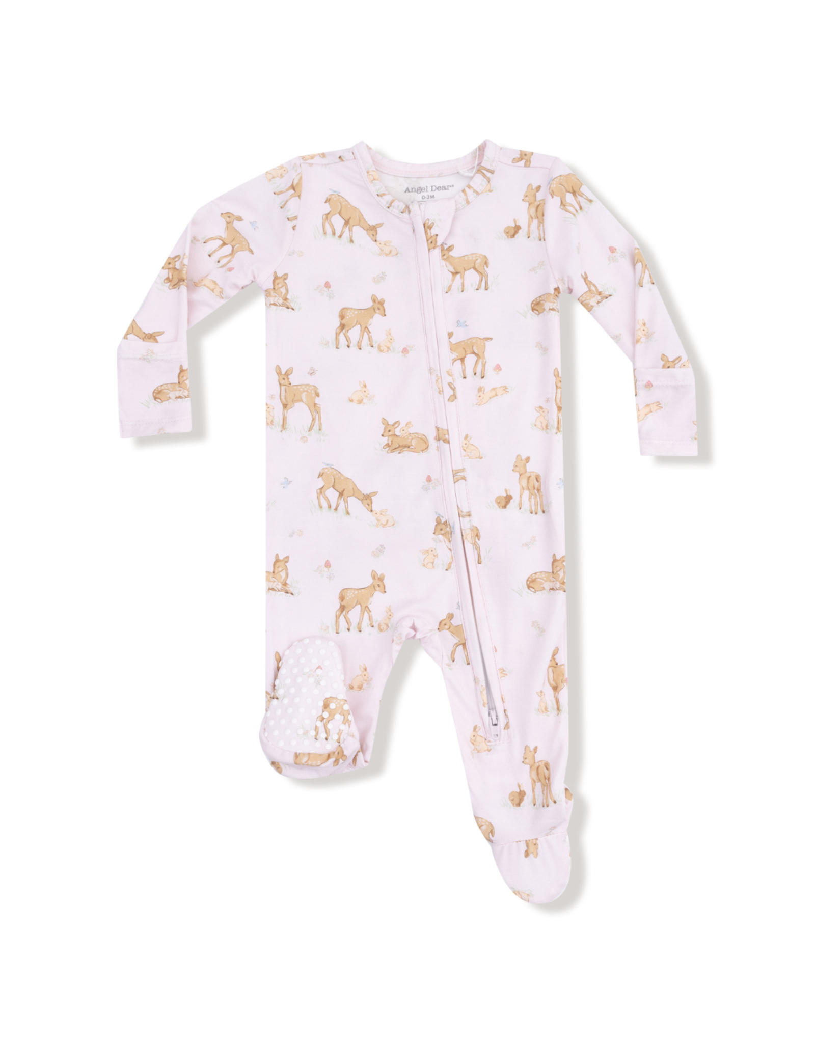 Angel Dear Little Fawn 2 Way Zipper Ruffle Back Footie