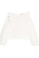 Bisby Ruffle Blouse, White Scallop