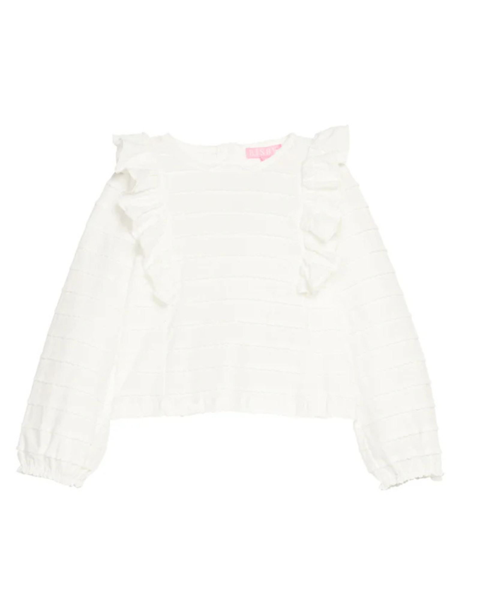 Bisby Ruffle Blouse, White Scallop