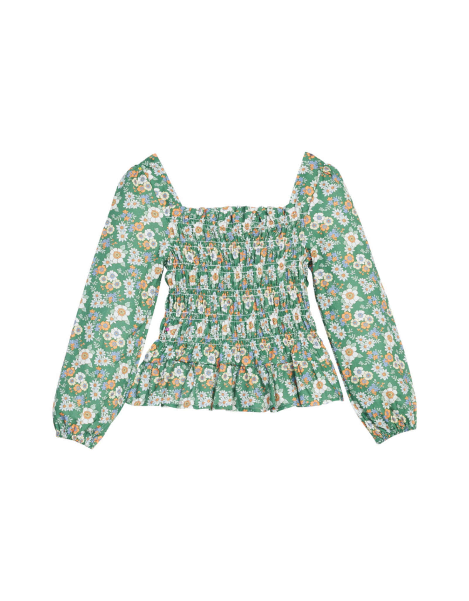 Bisby Long Sleeve India Top, Greenwich Garden Green