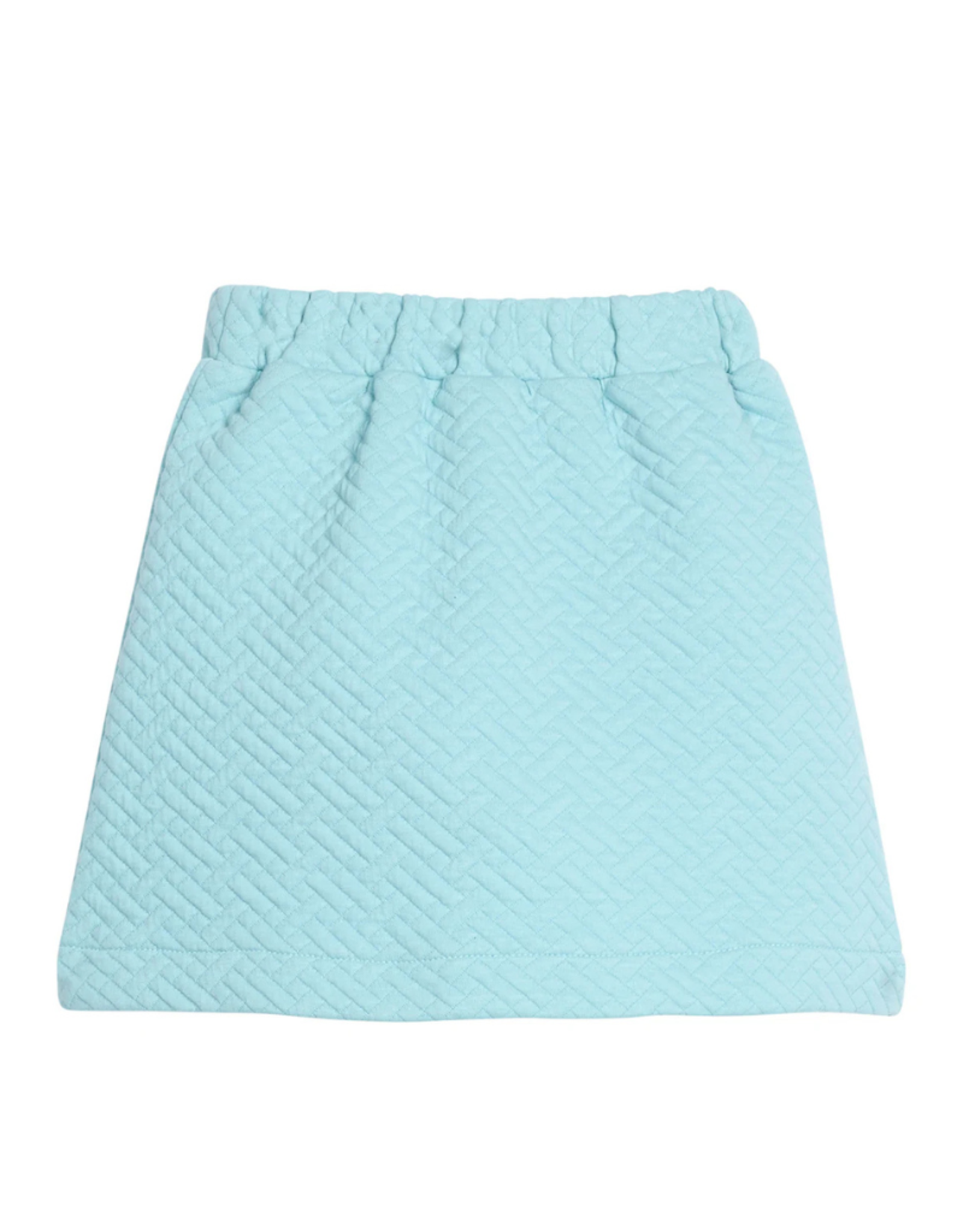 Bisby Mini Skirt, Aqua Quilted Trellis