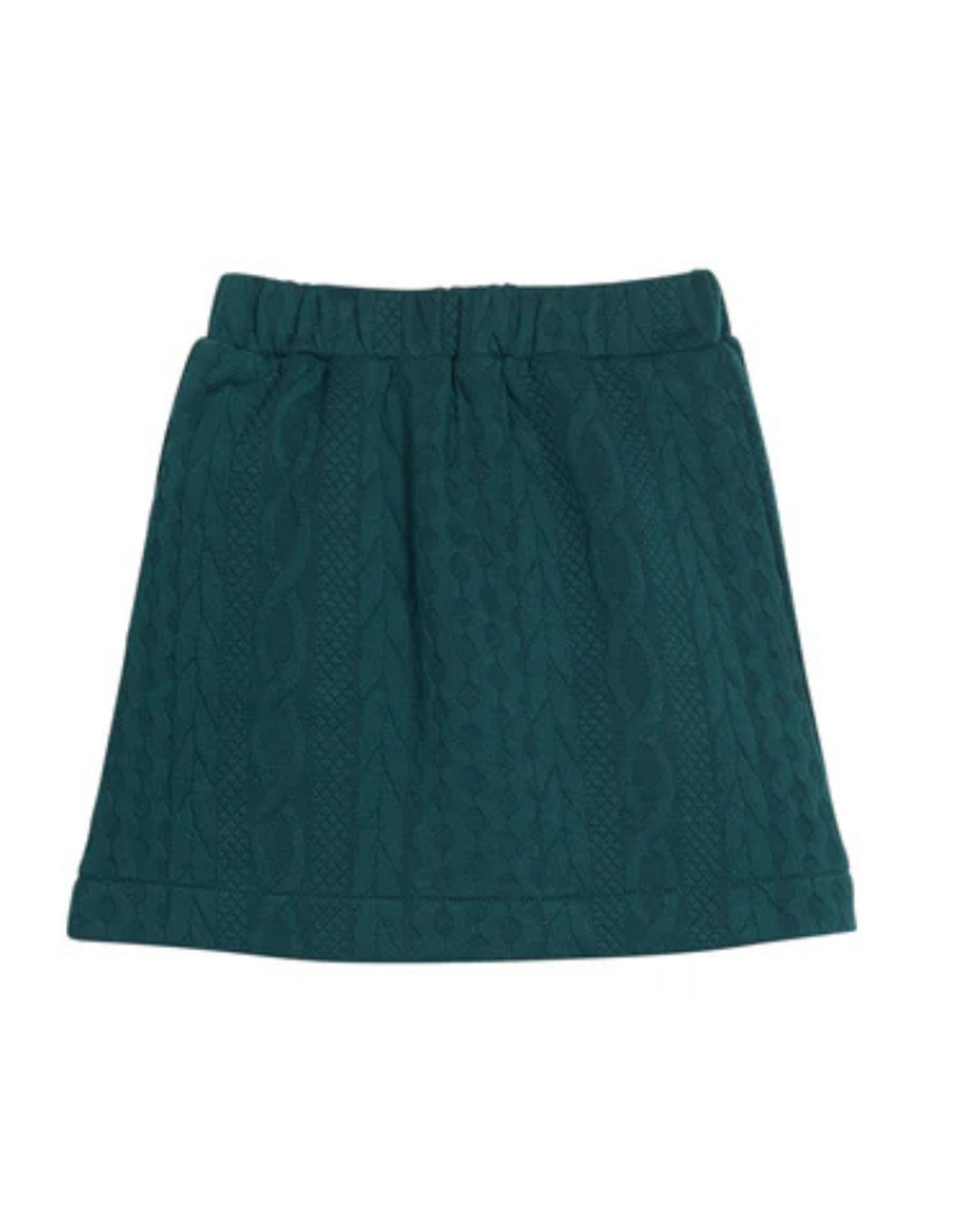 Bisby Mini Skirt, Quilted Emerald Cable