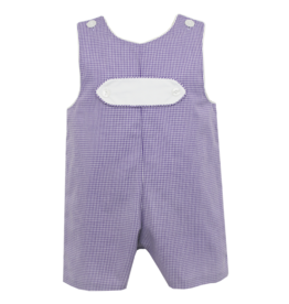 Petit Bebe Purple Gingham Jon Jon with Tab