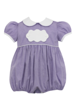 Petit Bebe Purple Gingham Bubble with Scallop Tab