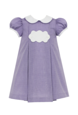 Petit Bebe Purple Gingham Float Dress with Scallop Tab