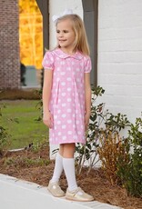 James and Lottie Penny Pleat Knit Dress, Pink Pumpkins