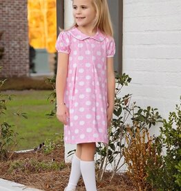 James and Lottie Penny Pleat Knit Dress, Pink Pumpkins
