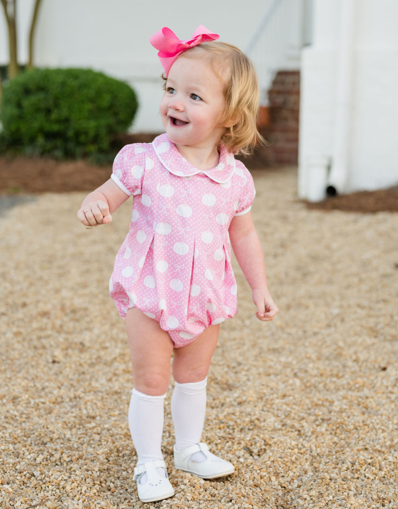 James and Lottie Piper Knit Bubble, Pink Pumpkins