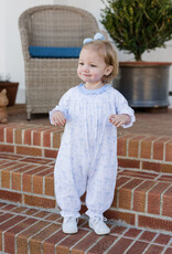 James and Lottie Lila Long Bubble, Blue Bows Knit