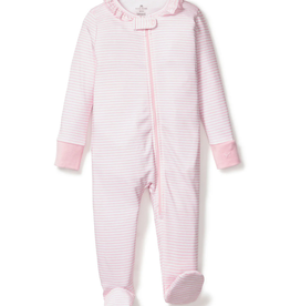 Petite Plume Pink Stripe Zip Pima Romper
