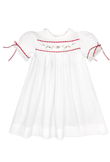 LullabySet Tiny Town Dress, White Holly
