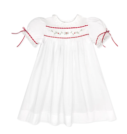 LullabySet Tiny Town Dress, White Holly