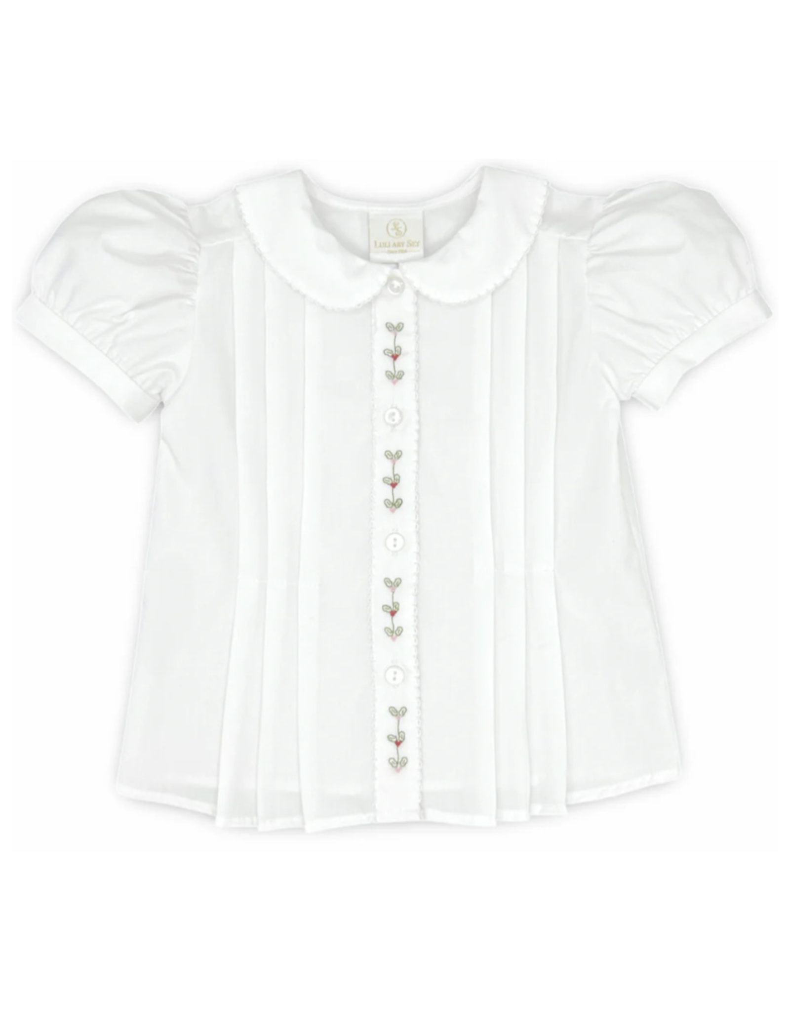 LullabySet Vintage Blouse, White Holly