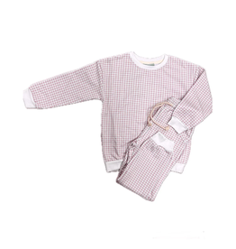 Sage and Lilly Pink Gingham Jogger Set
