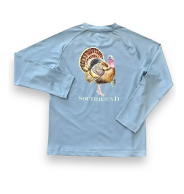 SouthBound Ice Blue Turkey LS Performance Tee