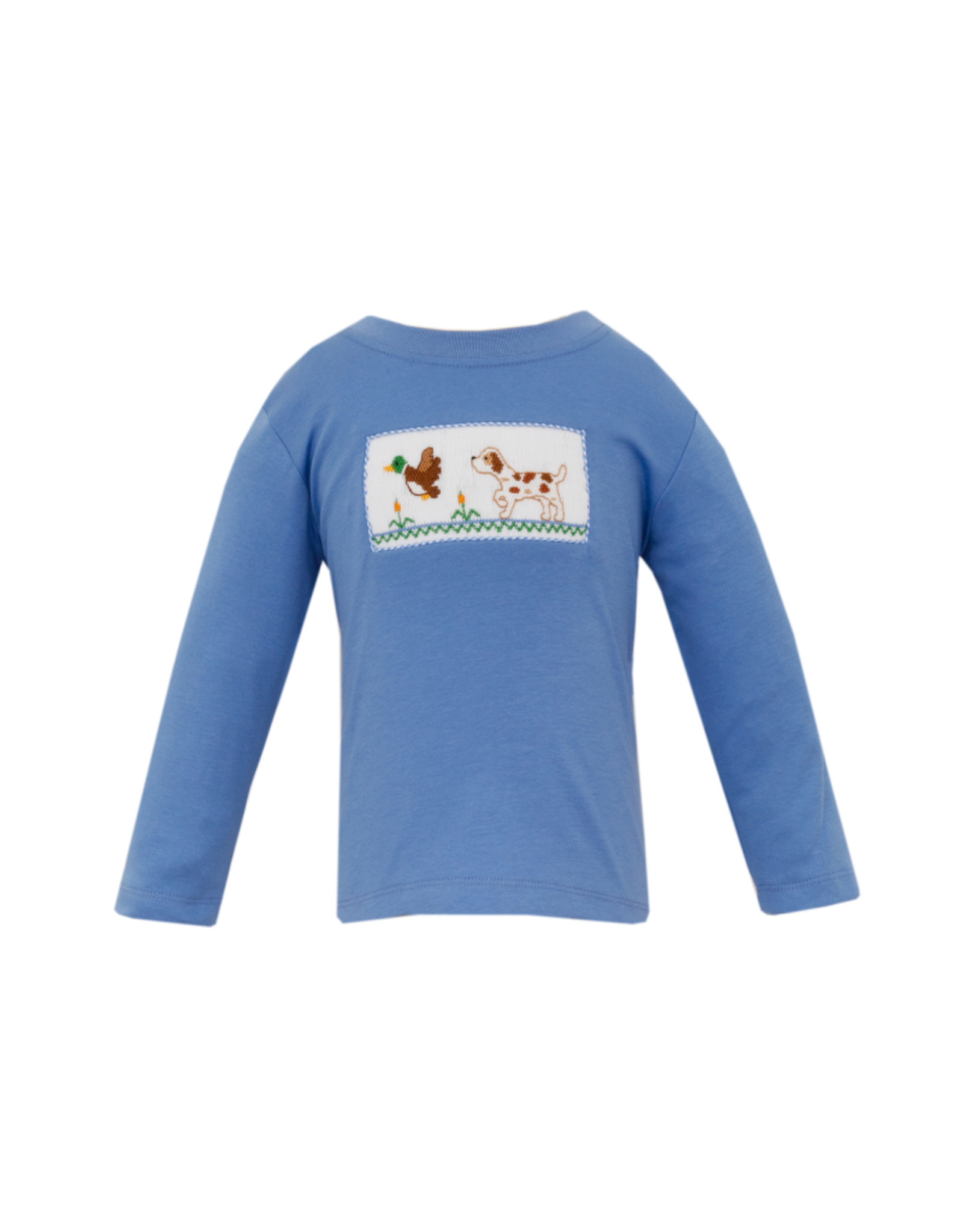 Anavini Periwinkle Blue Knit Mallard Hunting Boy's LS T-shirt