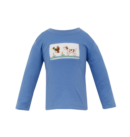 Anavini Periwinkle Blue Knit Mallard Hunting Boy's LS T-shirt