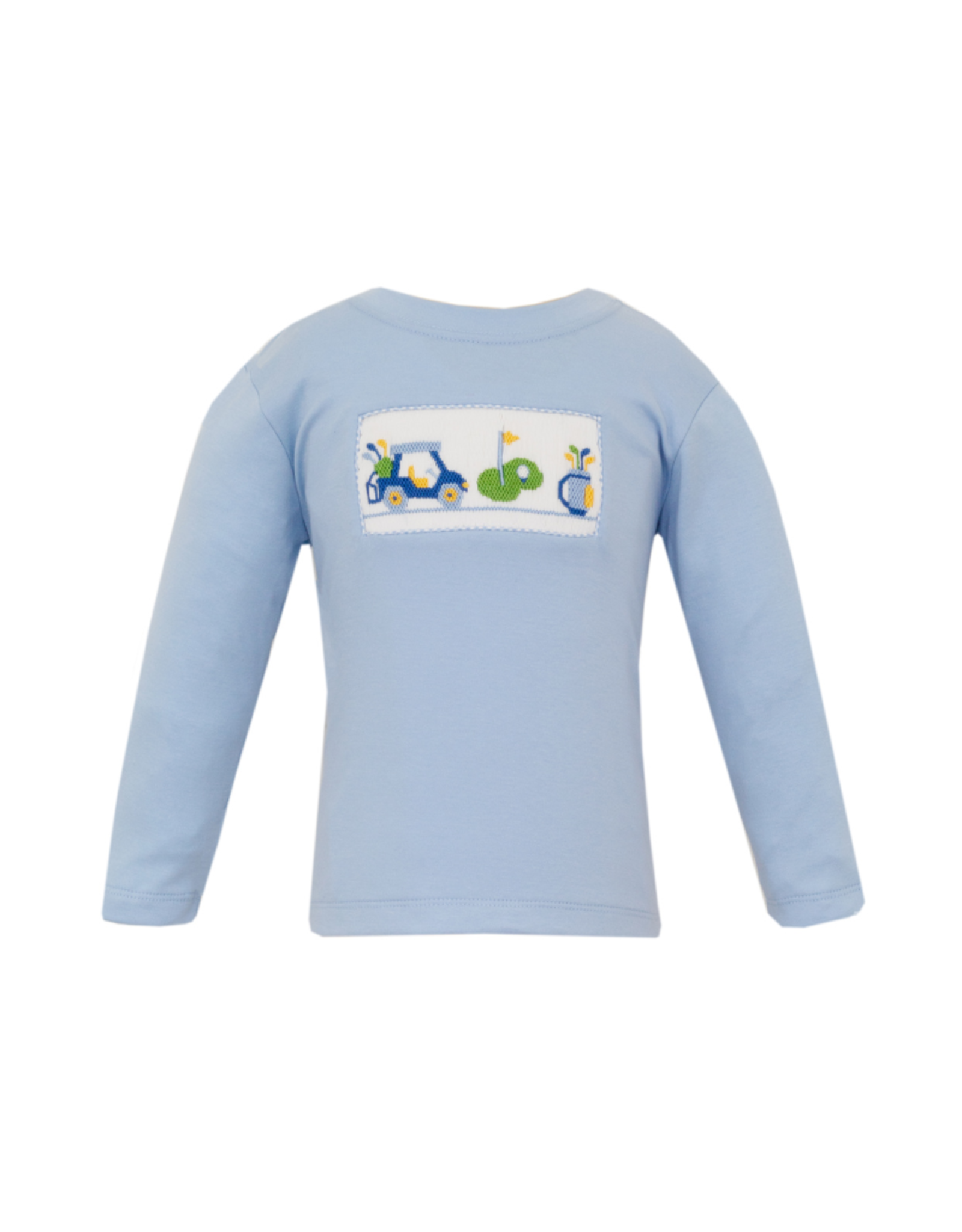 Anavini Light Blue Knit Boy's Golf LS T-shirt