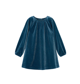 Mayoral Ocean Blue Sparkly Velvet Dress