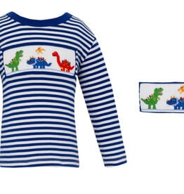 Anavini Royal Blue Stripe Knit Shirt, Dinos