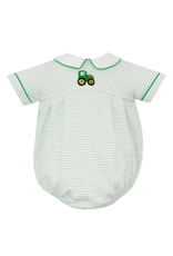 Petit Bebe Green Stripe Crochet Tractor Knit Bubble