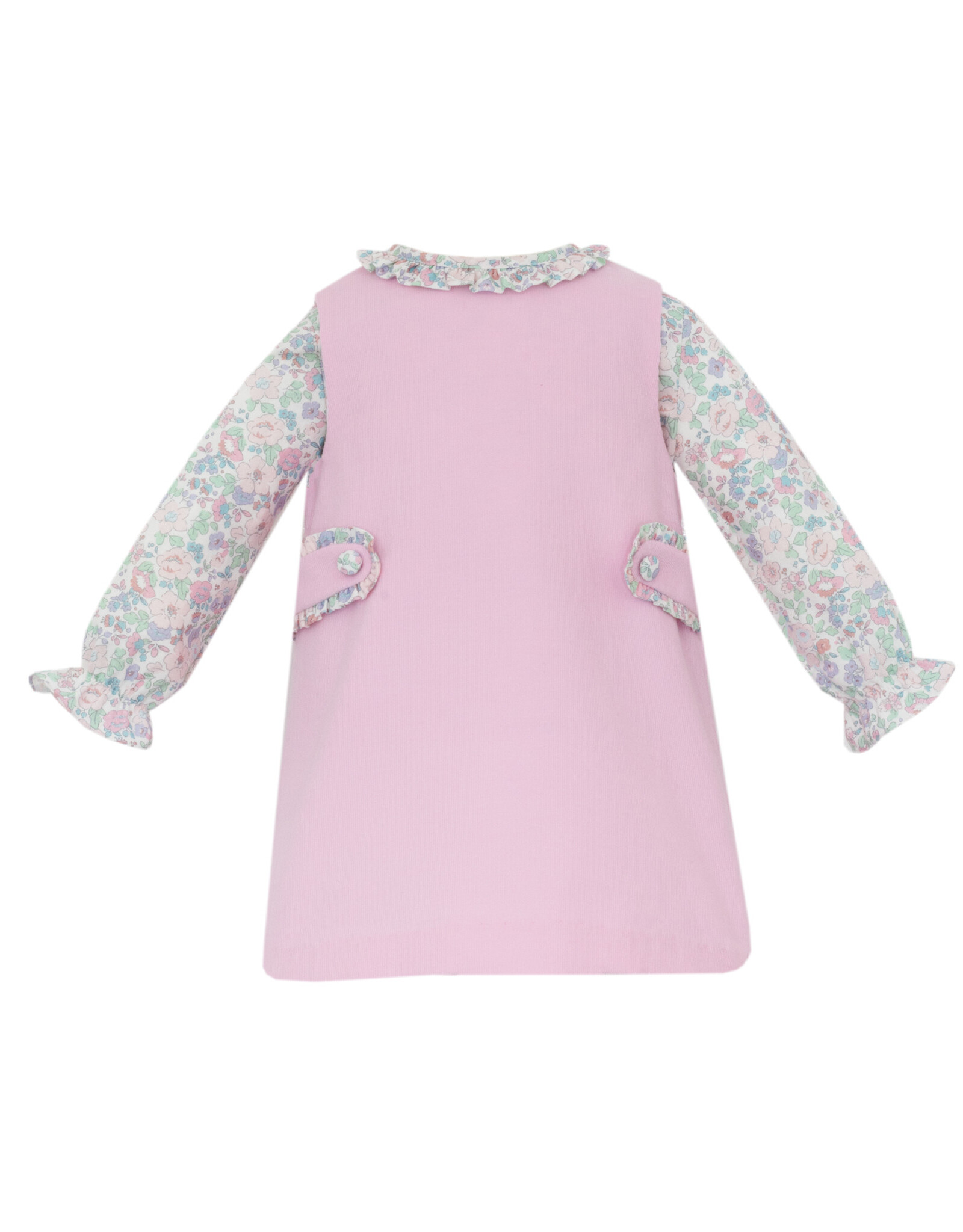 Petit Bebe Pink Cord Jumper with Pink Liberty Blouse