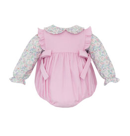 Petit Bebe Pink Cord Bubble with Liberty Floral Blouse