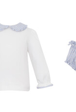 Petit Bebe Blue Liberty Print LS Smocked Bloomer Set