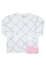 The Beaufort Bonnet Company Cassidy Puff Sleeve Crewneck, Belle Meade Bow Blue