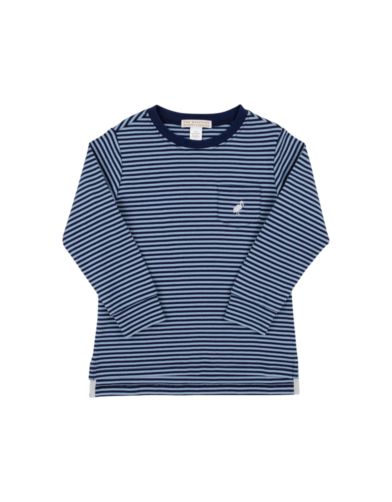 The Beaufort Bonnet Company LS Carter Crewneck, Barrington Blue/Navy Stripe