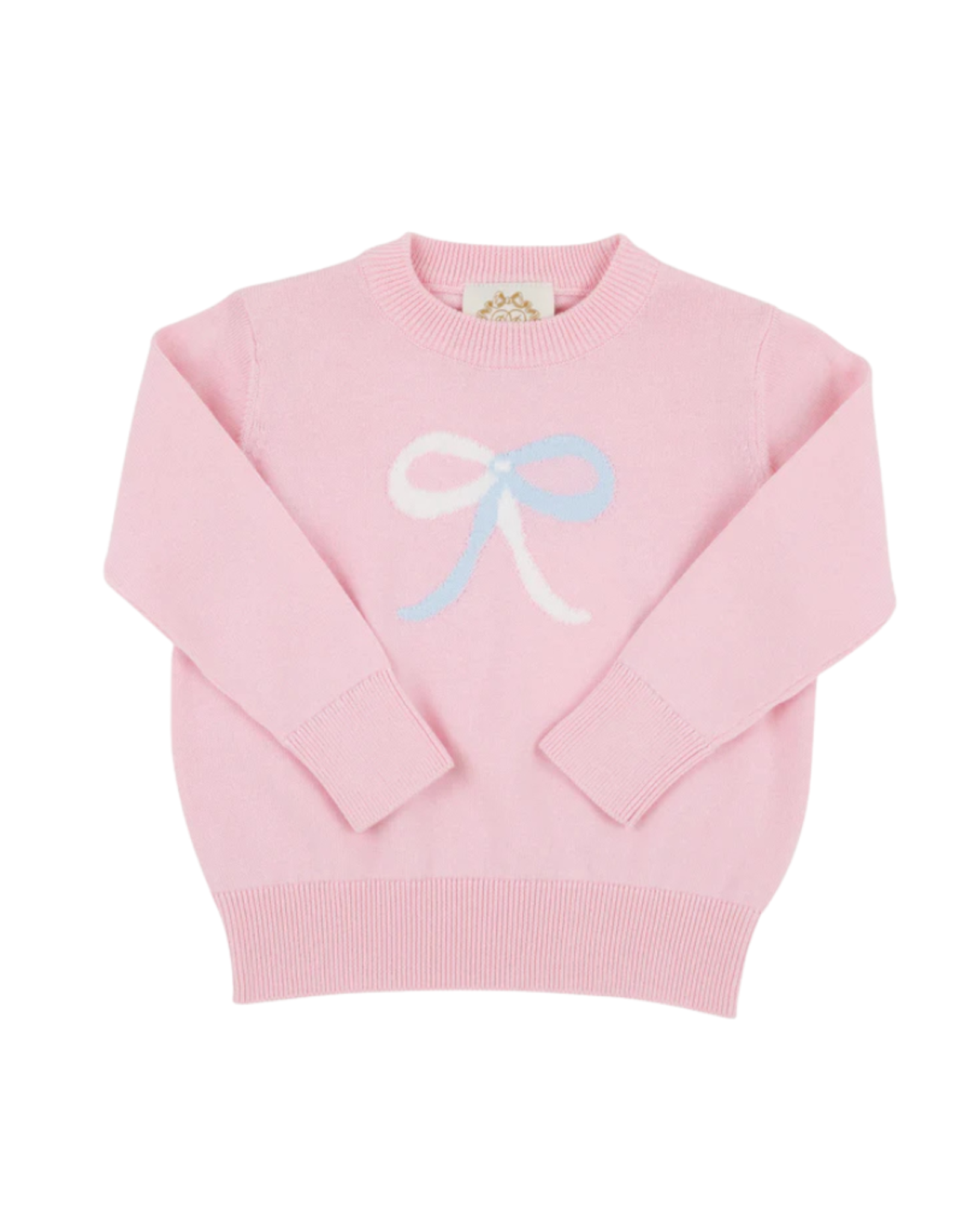 The Beaufort Bonnet Company Isabelle's Intarsia Sweater, Palm Beach Pink Bow