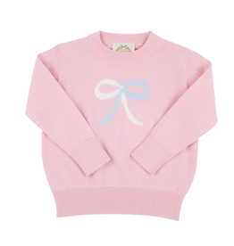 The Beaufort Bonnet Company Isabelle's Intarsia Sweater, Palm Beach Pink Bow