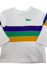Lulu Bebe LLC Mardi Gras Rugby Long Sleeve Crew Neck Tee