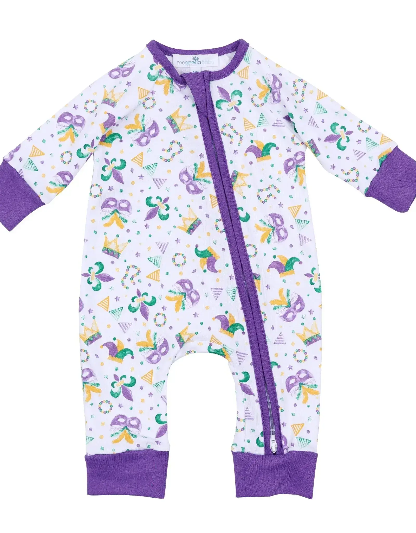 Magnolia Baby Mardi Gras Munchkins Zip Playsuit