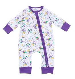 Magnolia Baby Mardi Gras Munchkins Zip Playsuit