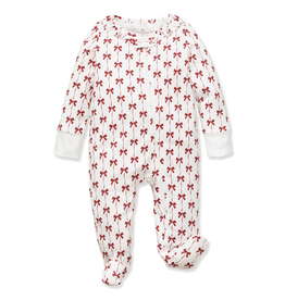Petite Plume Pima Footed Romper, Blissful Bows