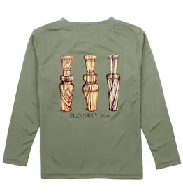 Properly Tied LS Performance Tee, Duck Calls Olive