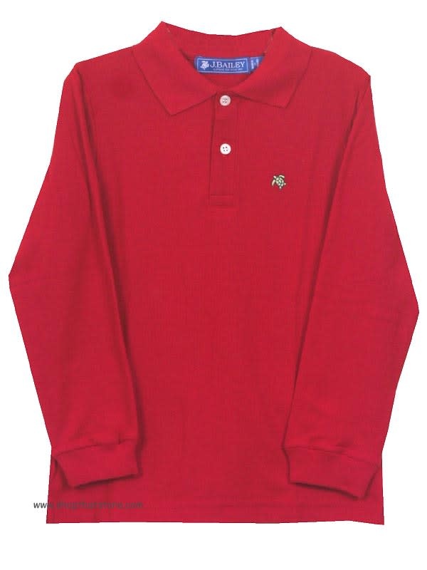 J. Bailey Boys Polo Shirt - Long Sleeves - Solid Red main image 0